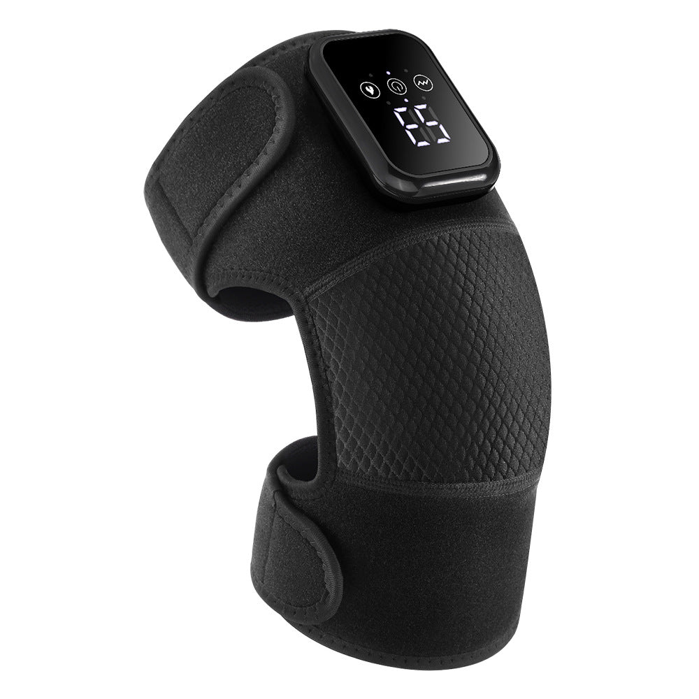 Heated knee massager worn on the leg